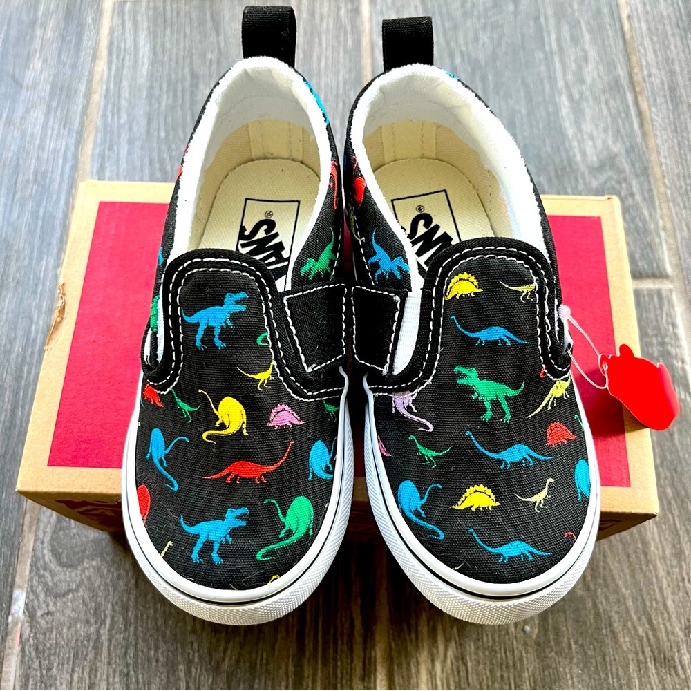 VANS Slip-On V Dino Multi True White Toddlers